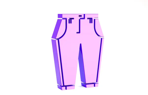 Icono de pantalones púrpura aislado sobre fondo blanco. Concepto minimalista. 3D ilustración 3D render —  Fotos de Stock