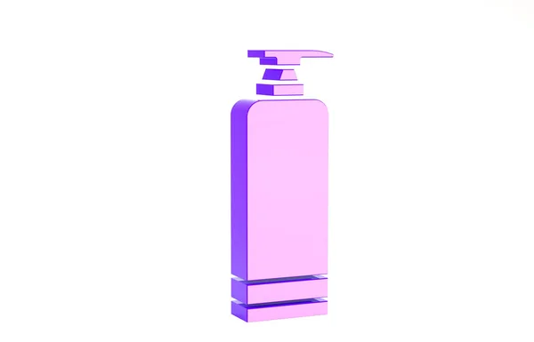 Crema viola o lozione icona tubo cosmetico isolato su sfondo bianco. Prodotti per la cura del corpo per uomini. Concetto minimalista. Illustrazione 3d rendering 3D — Foto Stock