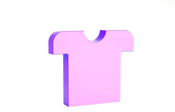 Lila T-Shirt Symbol isoliert auf weißem Hintergrund. Minimalismus-Konzept. 3D Illustration 3D Renderer — Stockfoto