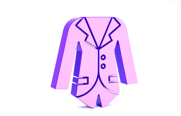 Blazer violet ou icône de veste isolé sur fond blanc. Concept de minimalisme. Illustration 3D rendu 3D — Photo