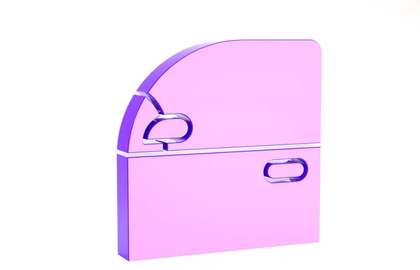 Icône de porte de voiture violet isolé sur fond blanc. Concept de minimalisme. Illustration 3D rendu 3D — Photo