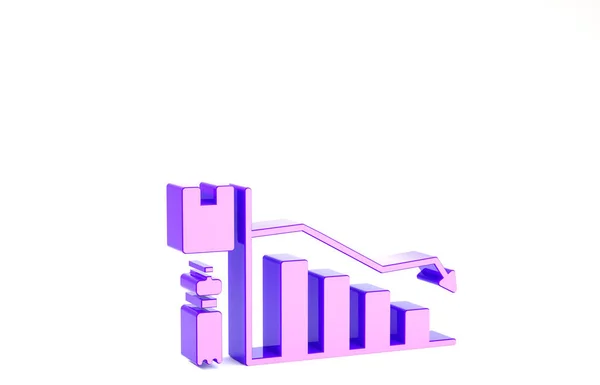 Mor Ekoloji bilgi simgesi beyaz arkaplanda izole edildi. Minimalizm kavramı. 3d illüstrasyon 3B canlandırma — Stok fotoğraf