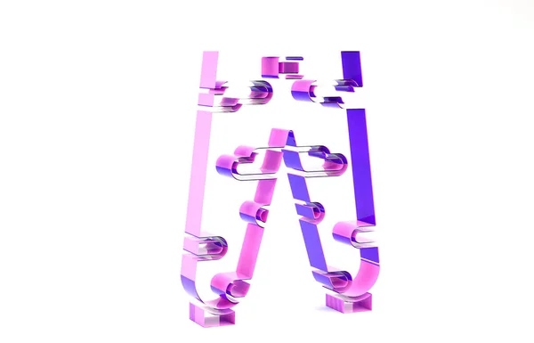 紫色迷彩货物裤子图标隔离在白色背景。最低纲领的概念。3D渲染3D插图 — 图库照片