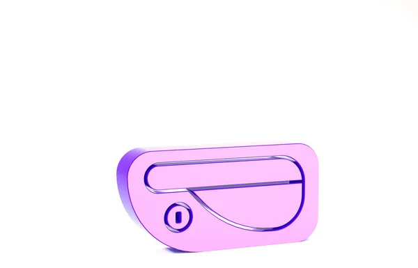 Purple Car deurkruk pictogram geïsoleerd op witte achtergrond. Minimalisme concept. 3d illustratie 3D renderen — Stockfoto