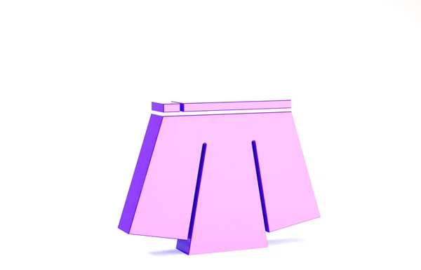 Purple Skirt icon isolated on white background. Minimalism concept. 3d illustration 3D render — Stock Photo, Image