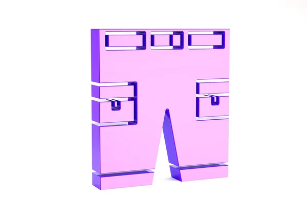 Paars Kort of broek pictogram geïsoleerd op witte achtergrond. Minimalisme concept. 3d illustratie 3D renderen — Stockfoto