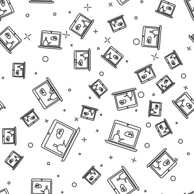 Siyah çizgi hava tahmini ikonu beyaz arka planda izole edilmiş pürüzsüz desen. Vektör İllüstrasyonu