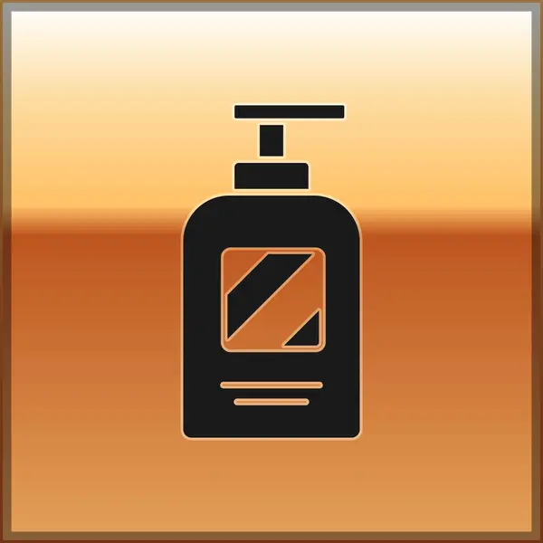 Bouteille Noire Icône Shampooing Isolée Sur Fond Illustration Vectorielle — Image vectorielle