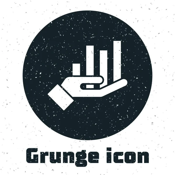 Gráfico Grunge Pie Ícone Infográfico Isolado Fundo Branco Diagrama Gráfico — Vetor de Stock