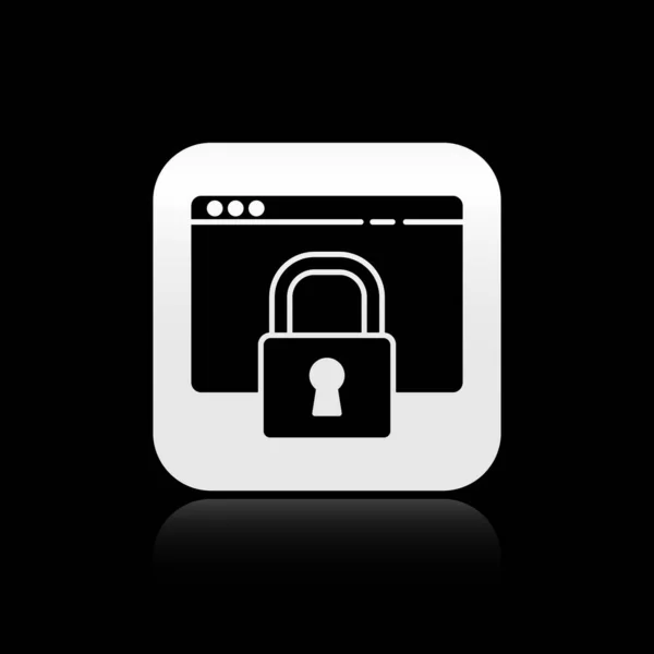 Noir Sécurisez Votre Site Avec Https Icône Ssl Isolée Sur — Image vectorielle