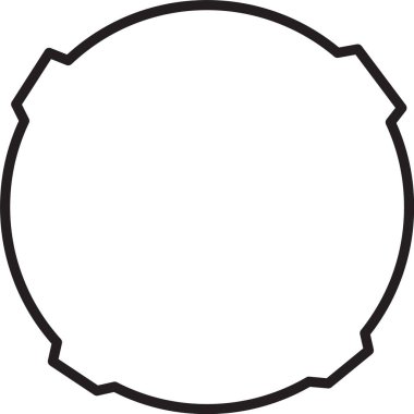 Beyaz arkaplanda siyah çizgi ay simgesi izole edildi. Vektör İllüstrasyonu