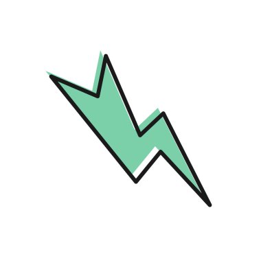 Siyah çizgi Şimşek simgesi beyaz arkaplanda izole edildi. Flaş işareti. Flaş ikonunu yükle. Gök gürültüsü. Yıldırım çarpması. Vektör İllüstrasyonu