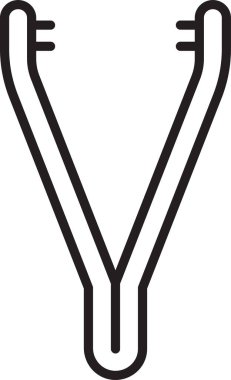 Siyah çizgi tıbbi cımbız ikonu beyaz arka planda izole edilmiş. İlaç ve sağlık. Anatomik cımbız. Vektör İllüstrasyonu