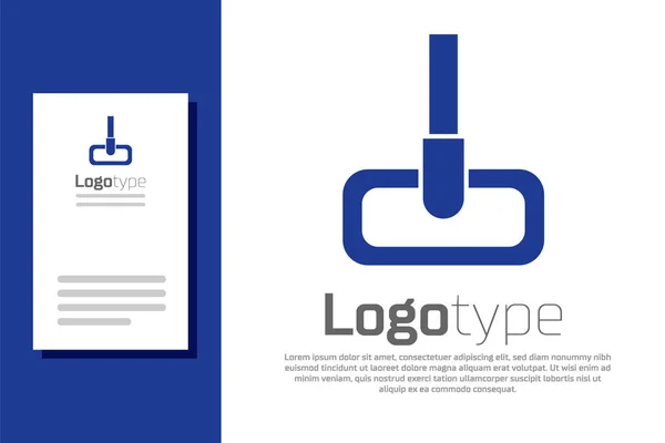 Значок Голубая Швабра Выделен Белом Фоне Концепция Уборки Элемент Шаблона — стоковый вектор