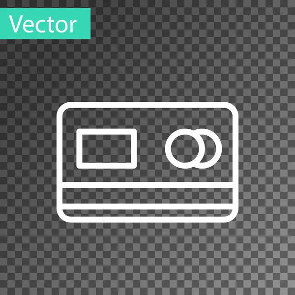 White Line Kreditkartensymbol Isoliert Auf Transparentem Hintergrund Online Zahlung Barabhebungen — Stockvektor
