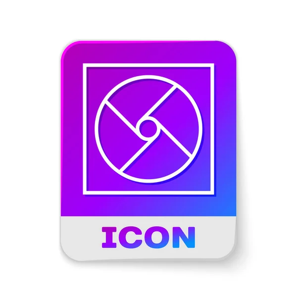 Línea Blanca Icono Ventilación Aislado Sobre Fondo Blanco Botón Color — Vector de stock