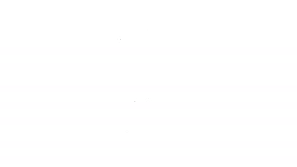 Černá čára Silniční dopravní značka. Ikona ukazatele izolovaná na bílém pozadí. Symbol ukazatele. Pouliční informační značka. Směrovací značka. Grafická animace pohybu videa 4K — Stock video