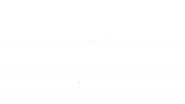 Linha preta Ícone de machado de madeira isolado no fundo branco. Machado de lenhador. Animação gráfica em movimento de vídeo 4K — Vídeo de Stock
