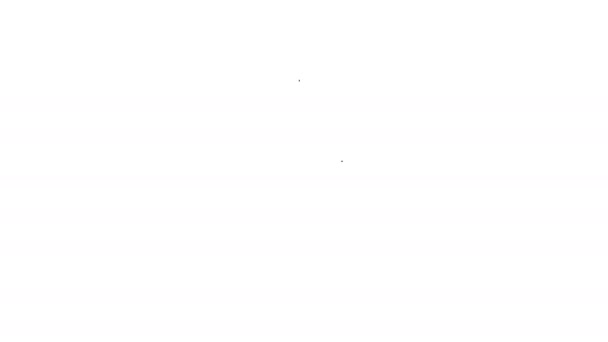 Czarna linia Grill grill ikona izolowane na białym tle. Grillowa impreza. 4K Animacja graficzna ruchu wideo — Wideo stockowe
