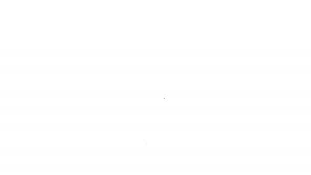 Fekete vonal Fa ikon elszigetelt fehér háttérrel. Erdőszimbólum. 4K Videó mozgás grafikus animáció — Stock videók