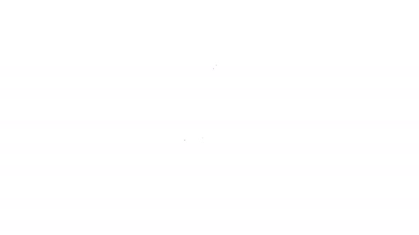 Černá čára Ikona Shovel izolované na bílém pozadí. Zahradní nářadí. Nástroj pro zahradnictví, zemědělství, zemědělství. Grafická animace pohybu videa 4K — Stock video