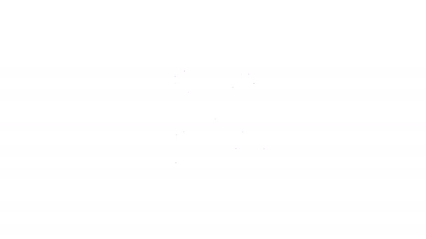 Μαύρη γραμμή Σταυρωτό βέλος εικονίδιο απομονώνονται σε λευκό φόντο. 4K Γραφική κίνηση κίνησης βίντεο — Αρχείο Βίντεο