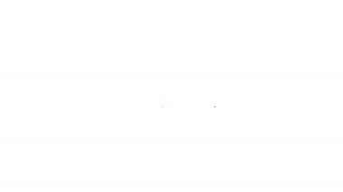 Siyah çizgi pusula simgesi beyaz arkaplanda izole edildi. Rüzgâr yön bulma sembolü. Rüzgar gül işareti. 4K Video hareketli grafik canlandırması