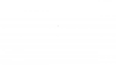 Siyah çizgi kano ve kürek simgesi beyaz arkaplanda izole edildi. Balıkçılık ve turizm için kano. Açık hava aktiviteleri. 4K Video hareketli grafik canlandırması