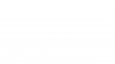 Beyaz arka planda siyah çizgi termos konteynır simgesi izole edildi. Termo matara ikonu. Kamp ve yürüyüş ekipmanları. 4K Video hareketli grafik canlandırması