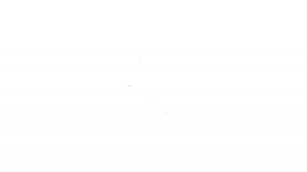 Черная линия Умные часы, показывающие значок биения сердца изолированы на белом фоне. Концепция приложения. Видеографическая анимация 4K — стоковое видео