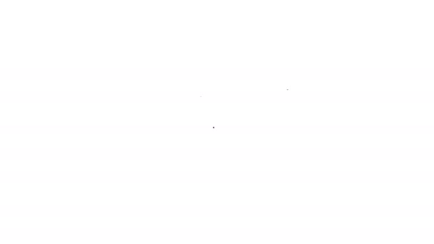 Μαύρη γραμμή Χειροκίνητος μύλος εικονίδιο που απομονώνεται σε λευκό φόντο. 4K Γραφική κίνηση κίνησης βίντεο — Αρχείο Βίντεο