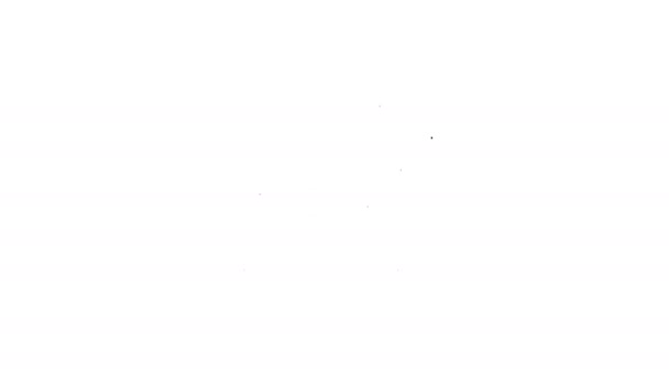 Black line Digitales Weckersymbol isoliert auf weißem Hintergrund. Elektronische Uhr Wecker. Zeitzeichen. 4K Video Motion Grafik Animation — Stockvideo