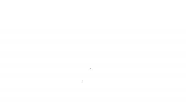 Черная линия медицинской марихуаны или листьев конопли оливкового масла иконка на белом фоне. Экстракт конопли. Символ конопли. Видеографическая анимация 4K — стоковое видео