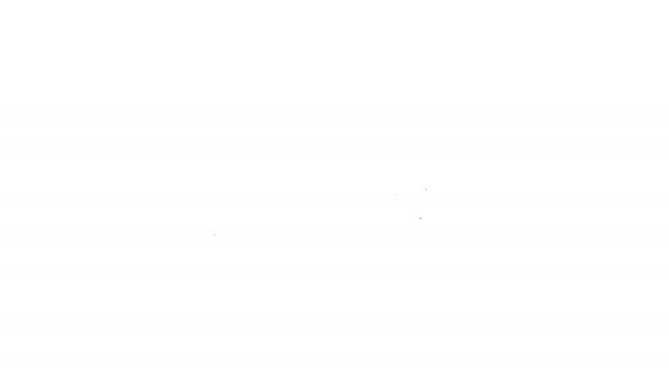Schwarze Linie Rauchpfeife mit Rauch-Symbol isoliert auf weißem Hintergrund. Tabakpfeife. 4K Video Motion Grafik Animation — Stockvideo