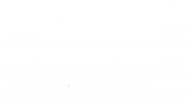 Esrar içmek için siyah çizgi cam bong ya da beyaz arka planda izole edilmiş kenevir ikonu. 4K Video hareketli grafik canlandırması