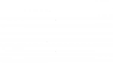 Siyah çizgili bulaşık deterjanı şişesi ve plaka simgesi beyaz arka planda izole edilmiş. Bulaşık yıkamak için sıvı deterjan. 4K Video hareketli grafik canlandırması