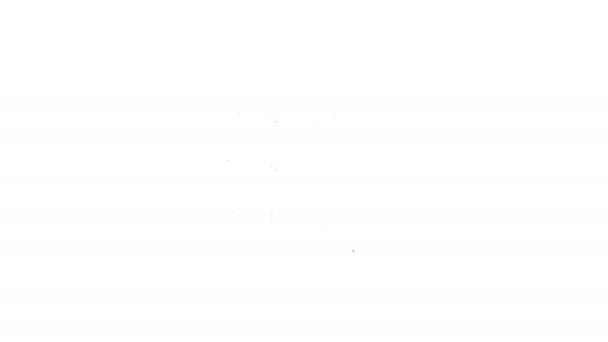 Чорна лінія Узаконити значок символу марихуани або коноплі ізольовані на білому тлі. Конопляний символ. 4K Відео рух графічна анімація — стокове відео