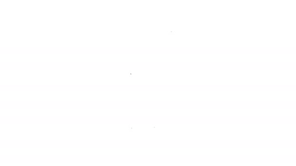 Línea negra Crema médica con marihuana o icono de hoja de cannabis aislado sobre fondo blanco. Simulación de extractos de aceite de cannabis en frascos. Animación gráfica de vídeo 4K — Vídeo de stock