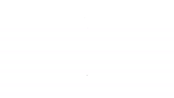 Černá čára Ikona změkčovače tkanin izolovaná na bílém pozadí. Tekutý prací prášek, kondicionér, čistící prostředek, bělidlo. Grafická animace pohybu videa 4K — Stock video