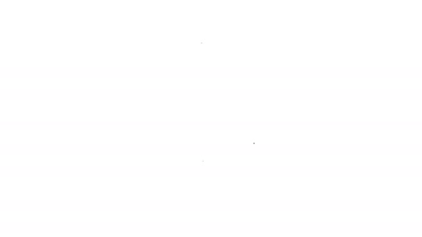 黒い線白い背景に独立したモップアイコン。清掃サービスのコンセプト。4Kビデオモーショングラフィックアニメーション — ストック動画