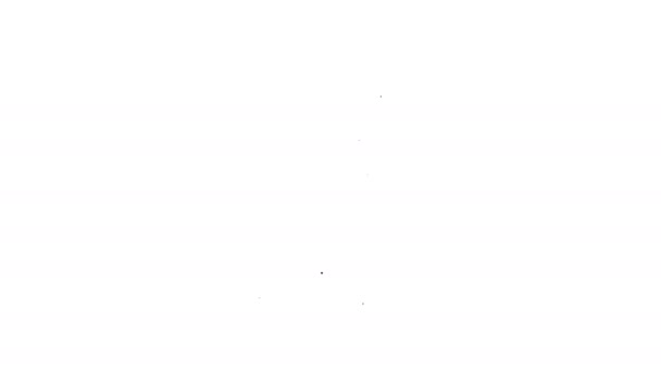 Чорна лінія Смітник і значок мішка для сміття ізольовані на білому тлі. Знак сміття. Піктограма кошика для переробки. Піктограма офісного сміття. 4K Відео рух графічна анімація — стокове відео