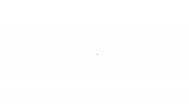 Zwarte lijn Afwasmiddel fles pictogram geïsoleerd op witte achtergrond. Vloeibaar wasmiddel voor de afwas. 4K Video motion grafische animatie — Stockvideo