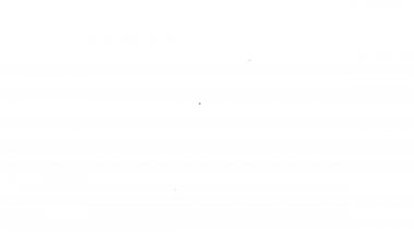 Siyah çizgi Çöp kutusu simgesi beyaz arkaplanda izole edildi. Çöp kutusu tabelası. Sepet simgesini geri dönüştür. Ofis çöpü ikonu. 4K Video hareketli grafik canlandırması