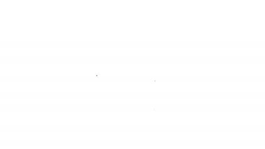 Siyah çizgi kağıt kontrolü ve mali kontrol simgesi beyaz arka planda izole edildi. Kağıt baskı çeki, makbuz ya da fatura. 4K Video hareketli grafik canlandırması