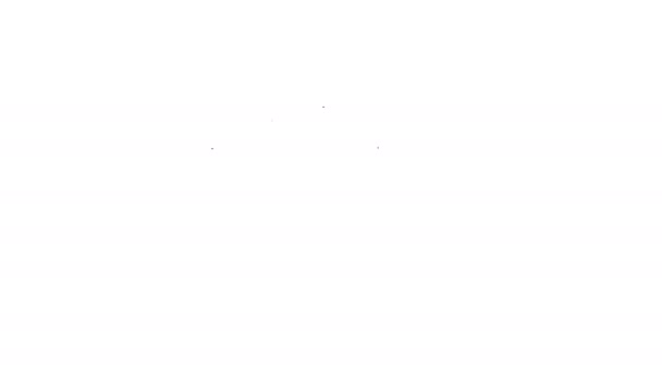 Ligne noire icône rouleau de papier toilette isolé sur fond blanc. Animation graphique de mouvement vidéo 4K — Video