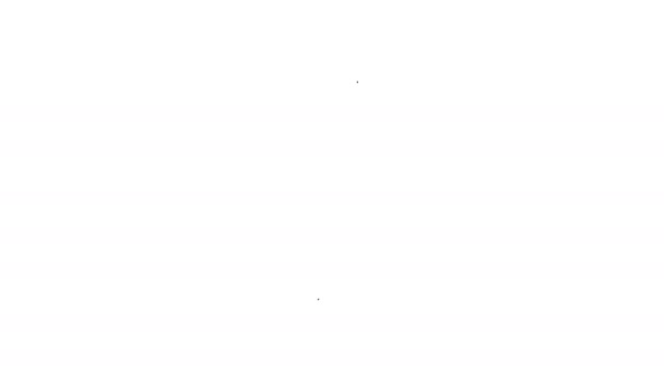 Línea negra Servicio de limpieza con limpiador de goma para ventanas icono aislado sobre fondo blanco. Squeegee, rascador, limpiador. Animación gráfica de vídeo 4K — Vídeo de stock