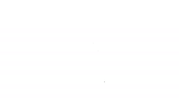 Schwarze Linie Nasser Boden und Reinigung im Gange Symbol isoliert auf weißem Hintergrund. Reinigungsdienstkonzept. 4K Video Motion Grafik Animation