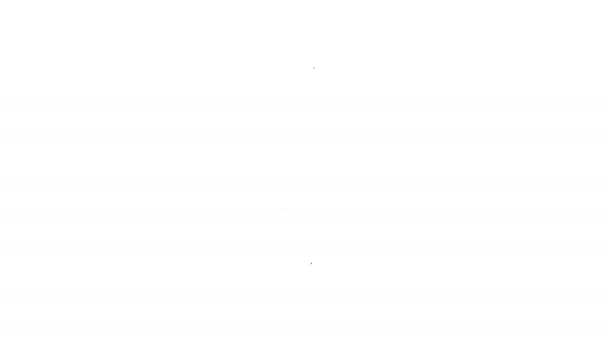 Czarna linia Gumowy tłok z drewnianym uchwytem do czyszczenia rur ikona izolowana na białym tle. Toaletowy tłok. 4K Animacja graficzna ruchu wideo — Wideo stockowe