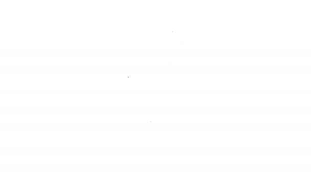Linha preta Garrafa de spray de limpeza com ícone de líquido detergente isolado no fundo branco. Animação gráfica em movimento de vídeo 4K — Vídeo de Stock