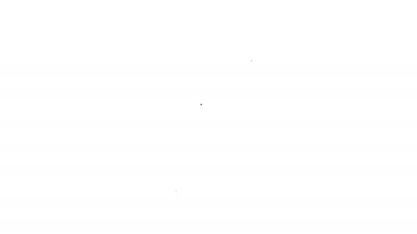 Schwarze Linie Mülleimer Symbol isoliert auf weißem Hintergrund. Mülleimer-Schild. Papierkorb-Symbol. Büromüll-Ikone. 4K Video Motion Grafik Animation — Stockvideo